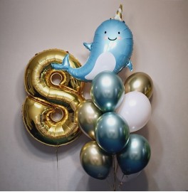 Набор шаров на 8 лет "Дельфин"